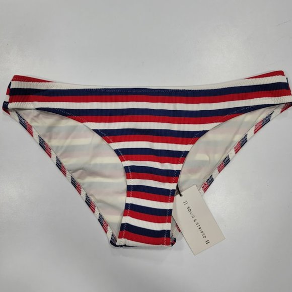 Solid & Striped Elle Bikini Bottom in American Rib Stripe Size Medium - Picture 2 of 10